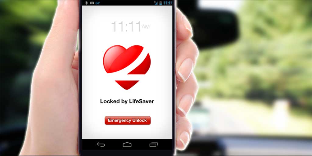 Cell Phone Screen Showing Lifesaver App