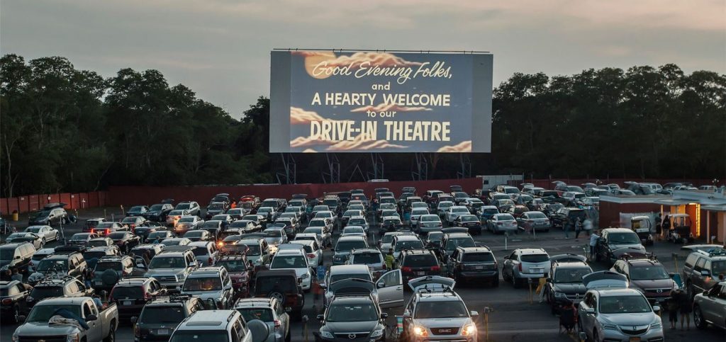 Drive-In Movie Theater With Cars