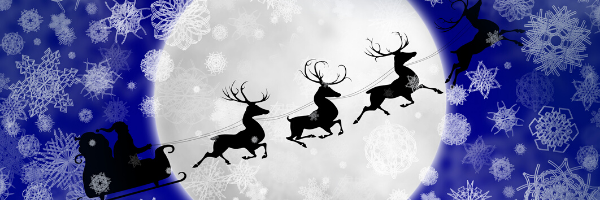 Illustration Of Santa And Reindeer Flying