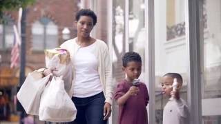 Mom With Groceries Kids With Ice Cream