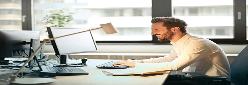 man at computer