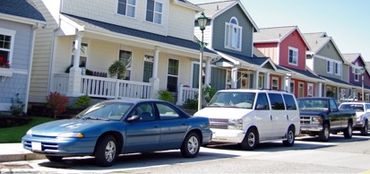 Vehicles Parked On A Residential Street